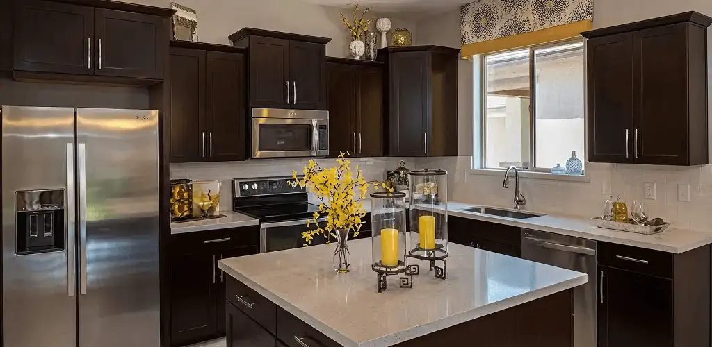 Cabinet painting results with freshly painted kitchen cabinets in Cleveland, OH