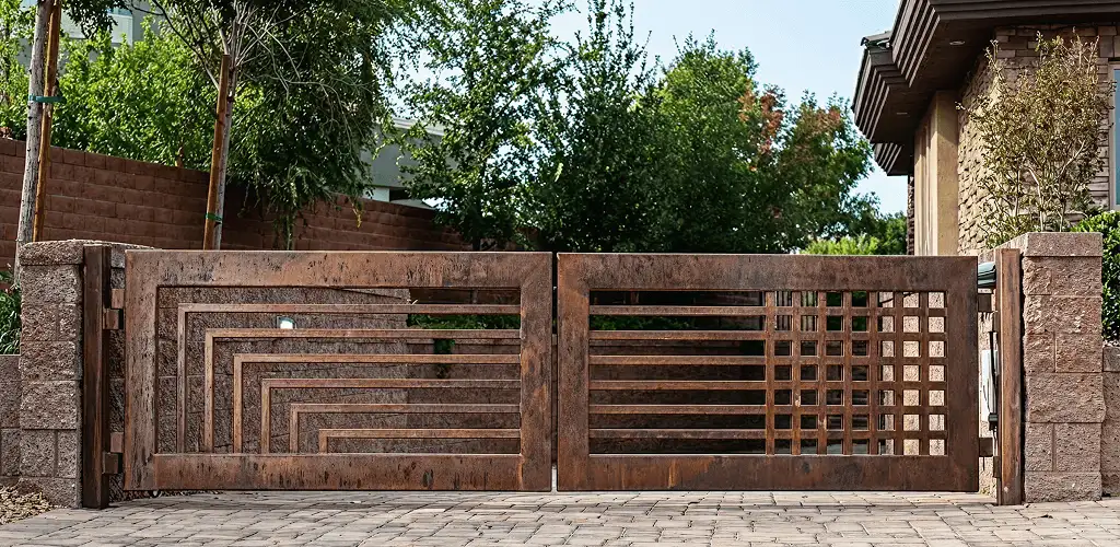 Custom driveway gate installation for a home entrance in Cleveland, OH