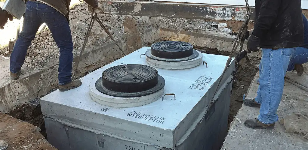 Grease trap installation for a commercial property drainage system in Cleveland, OH