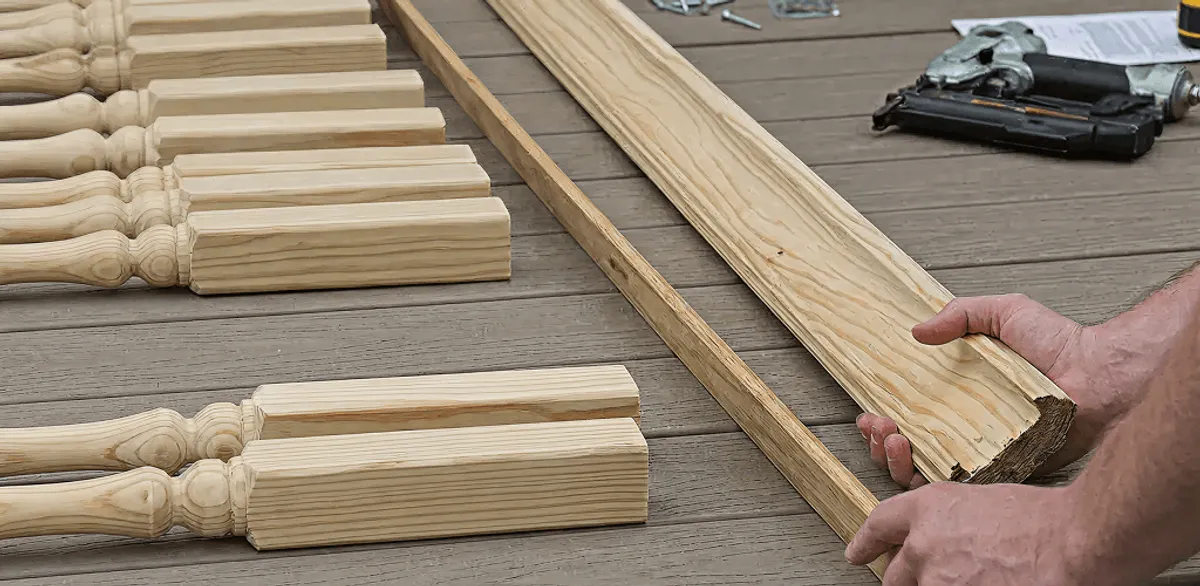 Handrail installation materials and wood components for stair rail work in Cleveland, OH