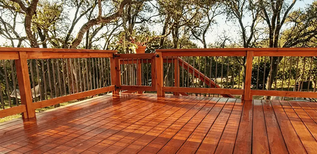 Deck sealing results with a freshly sealed wood deck in Cleveland, OH